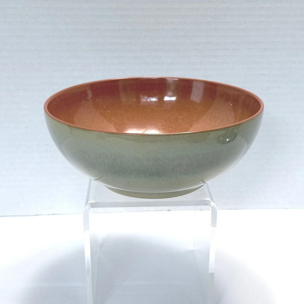 Denby DUETS Stoneware Sage Green and Paprika Cereal Bowl 6.5 Inch Diameter